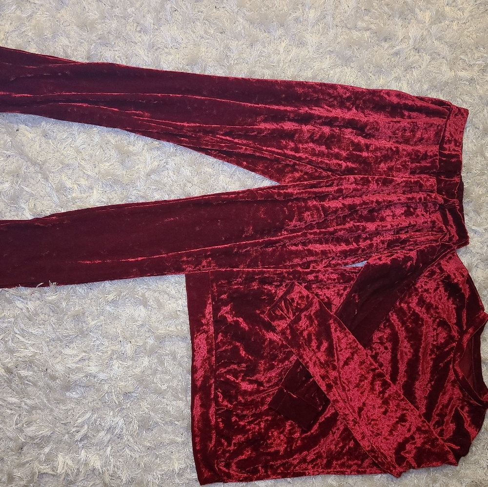 Velvet pant set